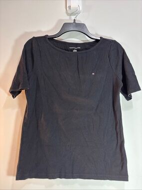 Tommy Hilfiger Black Crewneck Short Sleeve Tee. 1142